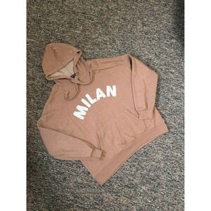 Ocean Drive Milan Graphic Hoodie Sweatshirt Pink Brown Women's‎ Size M